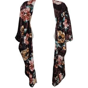 NWT Chloe & Katie Velvet Open Front Shawl Cardigan